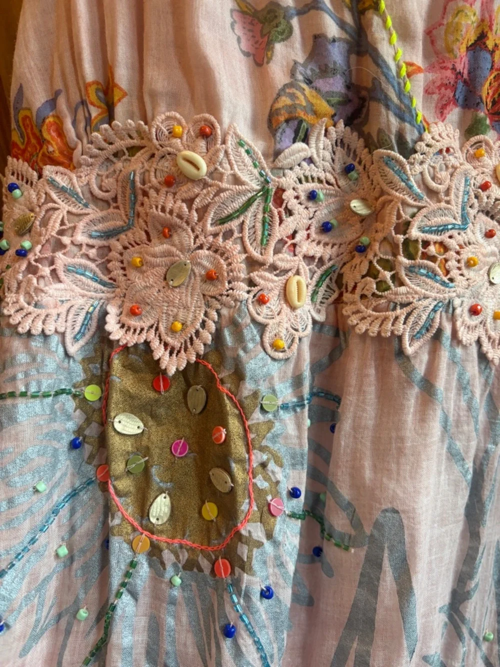 RAGA Boho Beaded Sequin Embellished Maxi Dress S Excellent - Picture 4 of 6